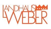 Een stijlvol logo voor Landhuis Weber. Het toont de naam in moderne letters met een kroon.