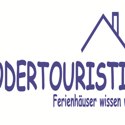 A logo from Rodertouristik with the slogan "Holiday homes know why." It features a simple house drawing next to the inscription.